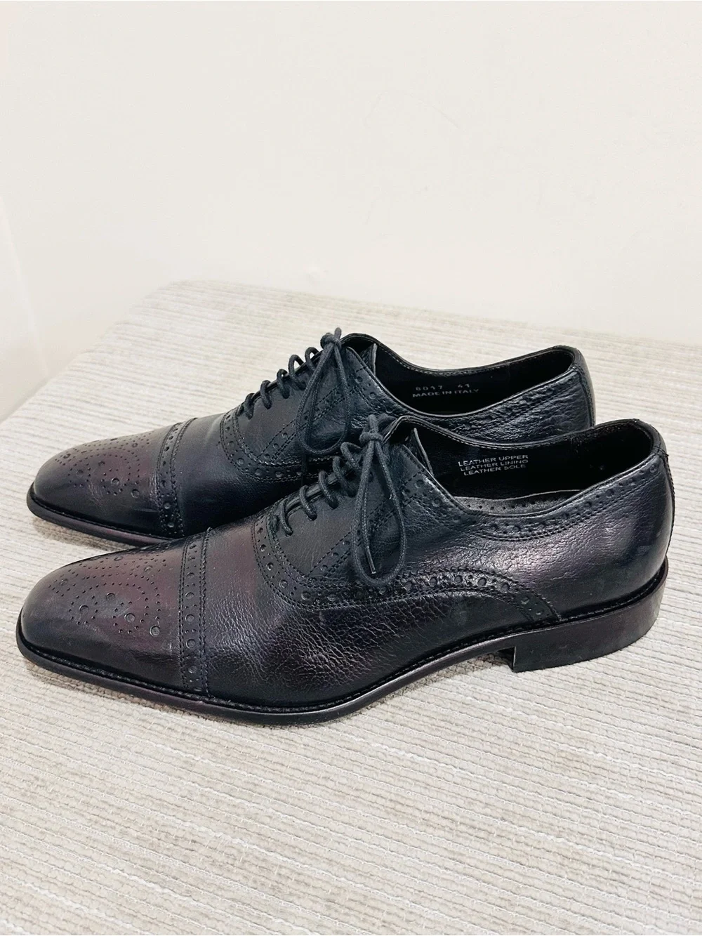 Bettaccini Exclusive Hand Made Shoes Oxford Brogue Men's 8 US / 41‎ EU Italy